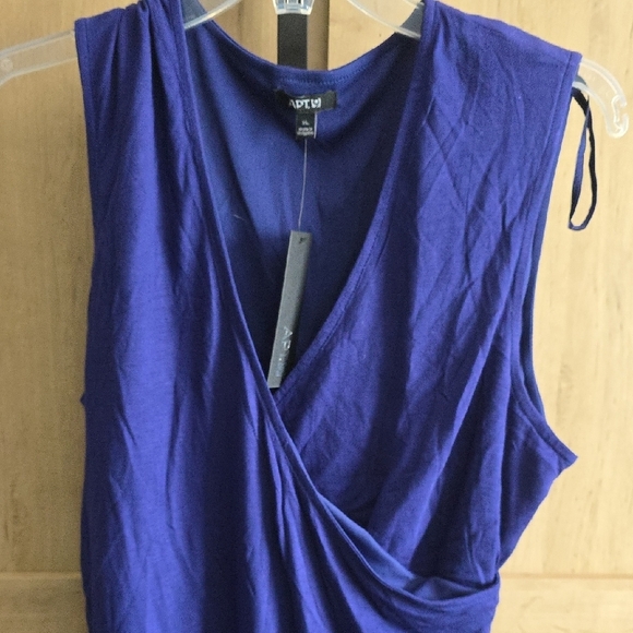 (J43) Womans Sx XL Apt. 9 Blue Draped Midi Dress - Picture 3 of 6